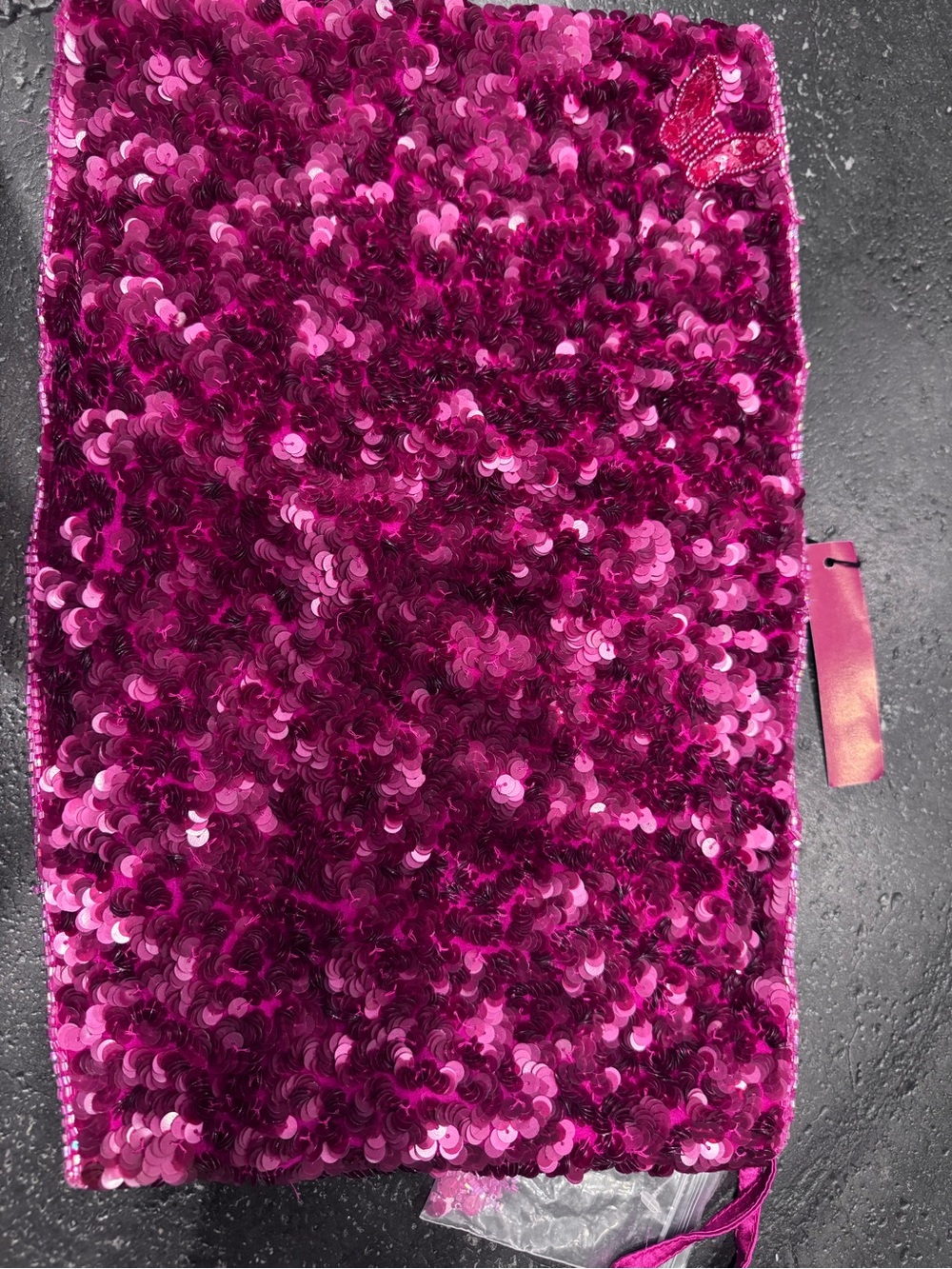 Sequined Camisole Tank in Deep Magenta